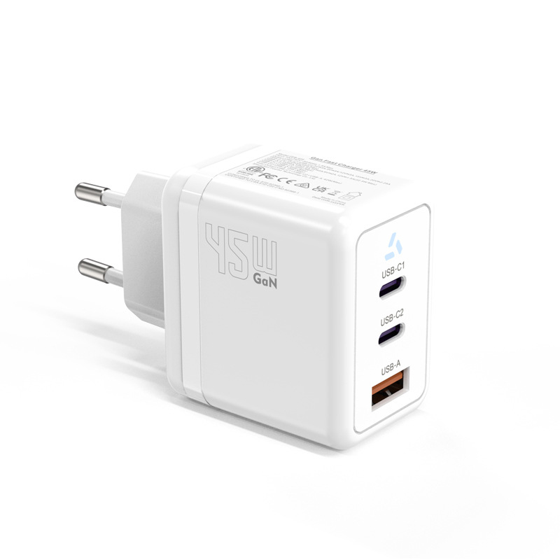 Picture of PD45W European Standard Gallium Nitride Charger 2C1A USB-A+USB-C Three in One Laptop Tablet SAA Certified Charging Head